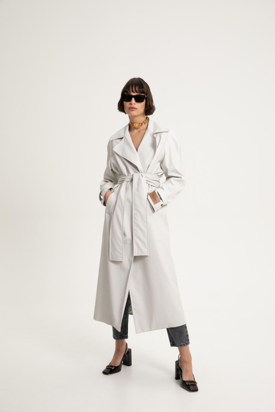 White on sale vinyl coat